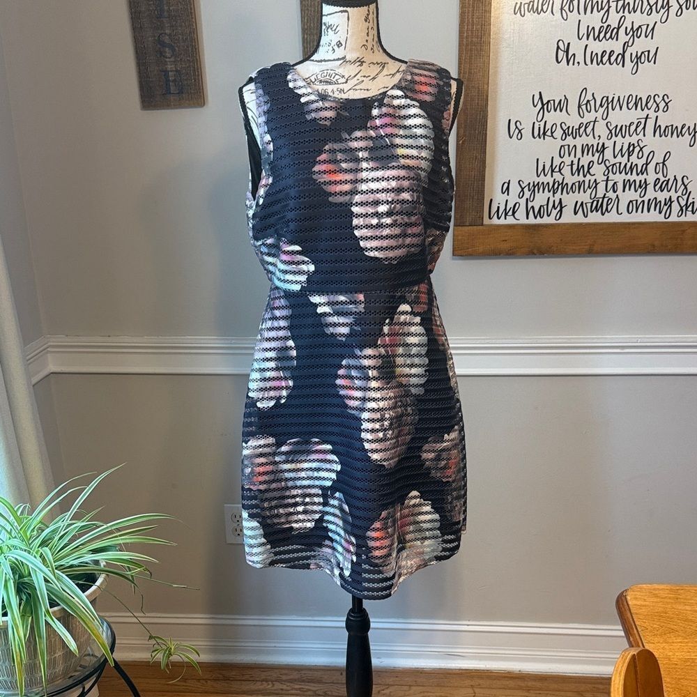 AX Paris Black and Pink Patterned Sleeveless Mini Dress